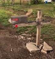 This mailbox on WCR 28 took a hit from the June 7 tornado.